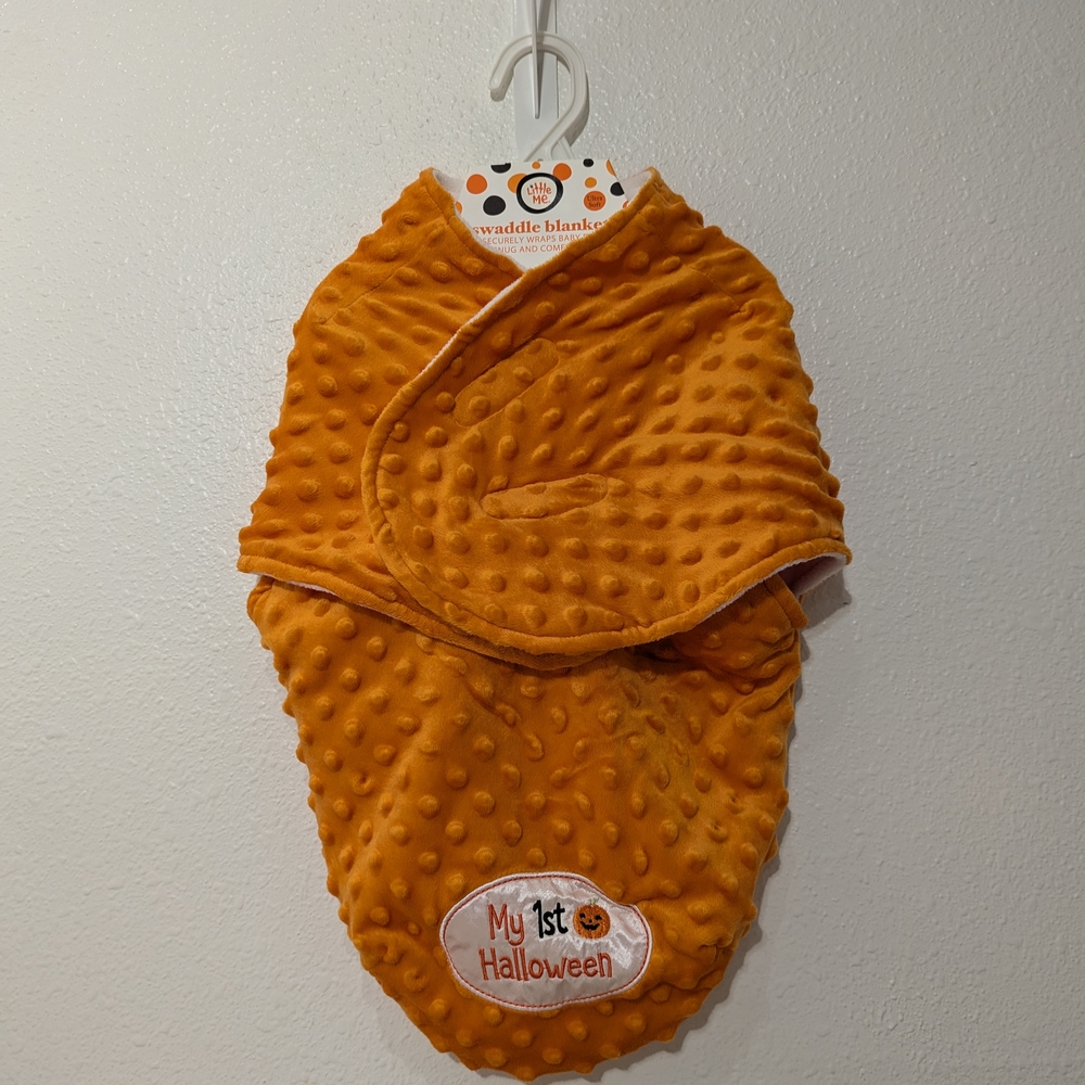 Little Me Orange Swaddle Blanket